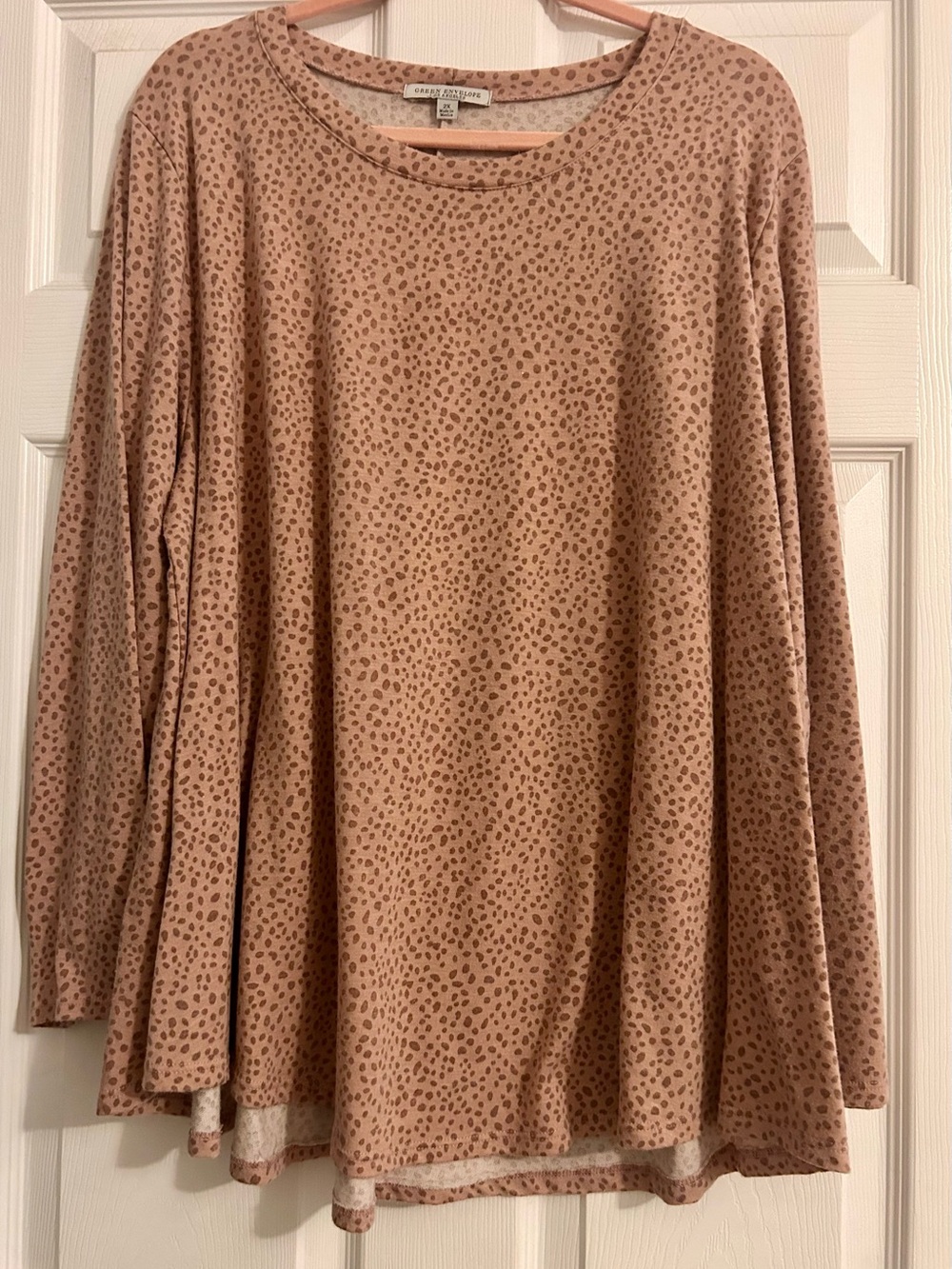 Green Envelope Mauve Dot-Print Long Sleeve Tee